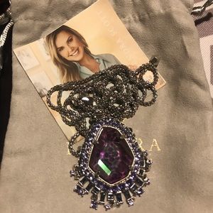 Kendra Scott Purple Stone Silver Necklace